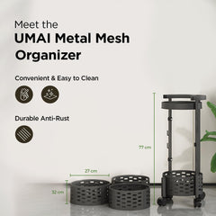 Kuber Industries 4-Layer Storage Trolley With 360 Rotation For Bathroom, Bedroom (Black)