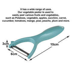 Heart Home Peeler|Plastic Vegetable Peeler|Fruit Peeler|Non-Slip Handle|Steel Sharp Straight Blade|Y Shaped Peeler|Kitchen Peeler|Pack of 2 (Turquoise)