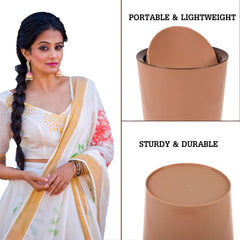 Kuber Industries Swinging Lid Dustbin|Plastic Garbage Waste Bin|Trash Can for Living Room|Kitchen|Office|6 Litre|Pack of 2 (Coffee)