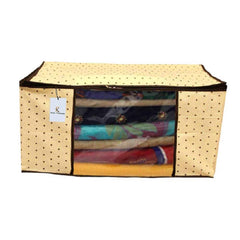 Kuber Industries 4 Piece Non Woven Saree Cover Set, Ivory,Large Size,CTKNEW135