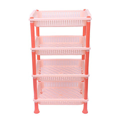 Kuber industries Plastic 4 Layer Multi-Purpose Kitchen Storage Basket Rack (Beige)-CTKTC25278
