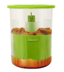 Kuber Industries 2 Pieces Oil Less Plastic Pickle Container,Dinning Table Storage Container for Chutney,Pickles,Achar,Spices,Jam,Ketchup Kitchen Storage,Jars,1000 Ml (Green)-KUBMARTK11359