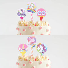 Kuber Industries Cupcake Toppers | Cardboard Cupcake Picks |Decorations Supplies for Farewell | Birthday Party | Theme Cupcake Topper | 98 Pieces | DT-2171 | Multicolor