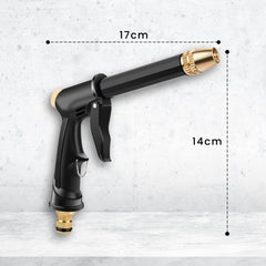 Heart Home Nozzle For Water Pipe|Non-Slip|Comfortable Grip|Multiple Spray Modes|Brass Nozzle Water Spray Gun For ½” Water Pipe|Ideal Pipe Nozzle For Car Wash,Gardening,& Other Uses|Black