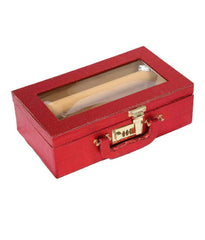 Kuber Industries Exclusive Wooden 1 Piece Two Rod Bangle Storage Box with Lock System (Maroon) -CTLTC38890