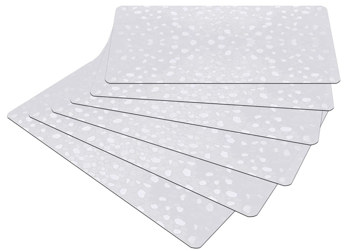 Heart Home Multi Purpose Tranasparent Waterproof,Stain Resistant, Washable Refrigerator/Fridge Drawer Mat, Set of 6 (White)-HS43HEARTH25656