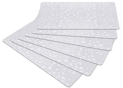 Heart Home Tranasparent PVC Fridge Mat, Set of 6 (White)-HS43HEARTH25655