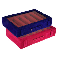Kuber Industries 5 Rod Bangle Box|Wooden Jewelry Box|Wedding Vanity Box|Velvet Coated Wedding Bracelet Organizer for Women & Girls|Pack of 2 (Multi)