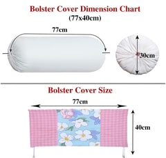 Kuber Industries Cotton Flower Print Attractive Bolster Cover with Drawstring for Home Décor,Set of 4 (Pink)