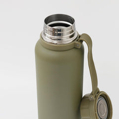 Heart Home Water Bottle | Vacuum Insulated Travel Bottle | Hot & Cold Water Bottle | Water Bottle with Handle | Thermos Flask for Gym Bottle | MYZ-230803D | 1100 ML | Olive Green