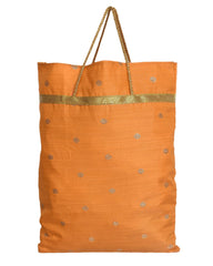 Kuber Industries Polyester Dot Print Hand Bag/Grocery Bag For Women/Girls With Handle Pack of 12 (Yellow) 54KM4054