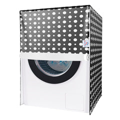 Heart Home Washing Machine Cover | Dot Print Washing Machine Cover | PVC | Front Load Washing Machine Cover | Black