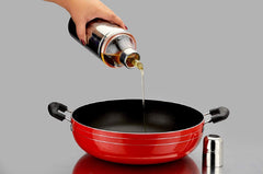 Kuber Industries Stainless Steel Oil Dispensers for Kitchen use with Sharp Finish, Slim, Stylish and Trendy Look 1 Litre (Silver) - CTKTC042590