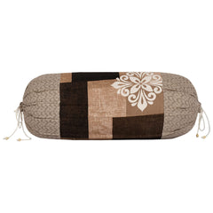 Kuber Industries Leaf Print Soft & Luxurious Decorative Cotton Bolster Cover (Pack of 2, Cream)