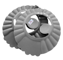 Heart Home Rubber Kids Adjustable Shower Cap For Wash Hair Pack of 2 (Grey)