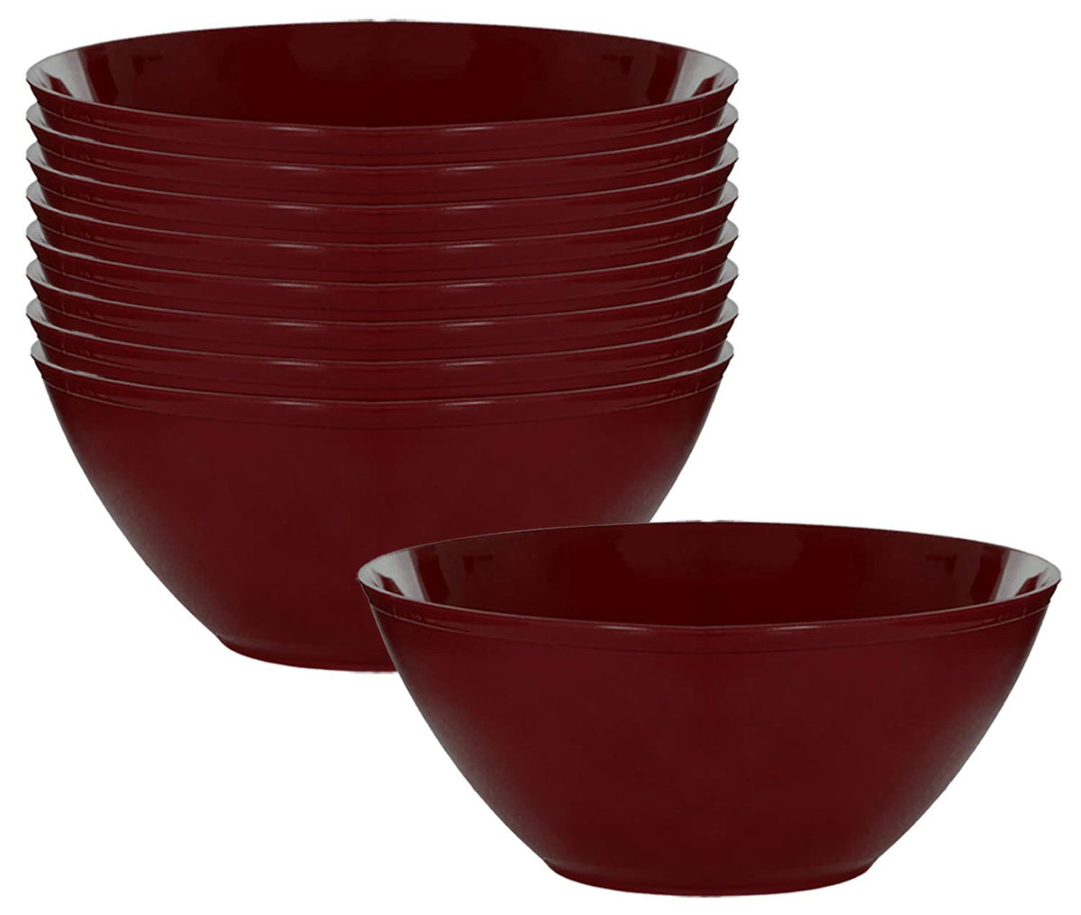 Kuber Industries Ceramic Soup Bowls, Plastic Bowls Set, Chip Resistant, Dishwasher & Microwave Safe for ,Rice,Soup,Pasta,Salad Bowls, 2000 Ml (Set of 9) Brown-KUBMART15672