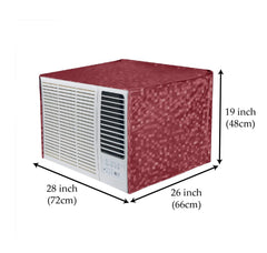 Heart Home PVC Check Print Dustproof Window A/C Cover for Outdoor for 1.5 Ton (Pink) 54HH3900.