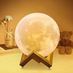 Heart Home 3D Moon Lamp | 7 Color Changing Moon Lamp | Chargeable Night Lamp for Kids Room | Home Decoration Lamp for Bedroom | Hall | 15 cm | White