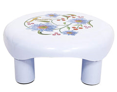 Kuber Industries Flower Design Plastic Bathroom Stool/Patla (White) - CTKTC034724