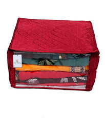 Kuber Industries Heavy Quilted Maroon Large Saree Cover Set of 2 Pcs (with Capacity of Upto 15 Sarees),Standard,KI0075196_1