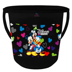 Heart Home Disney Team Mickey Print 2 Pieces Unbreakable Virgin Plastic Bathroom Bucket with Mug Set- Black, (1 Pc 16 LTR Bucket & 1 Pc 500 ML Mug) -HS_35_HEARTHS17493