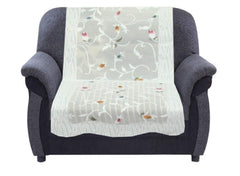 Kuber Industries 6 Piece Cotton 5 Seater Sofa Cover Set - White, Standard (Sofasetflow011)