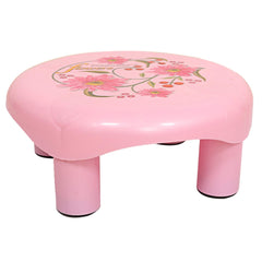 Kuber Industries Floral 3 Piece Plastic Bathroom Stool, Pink