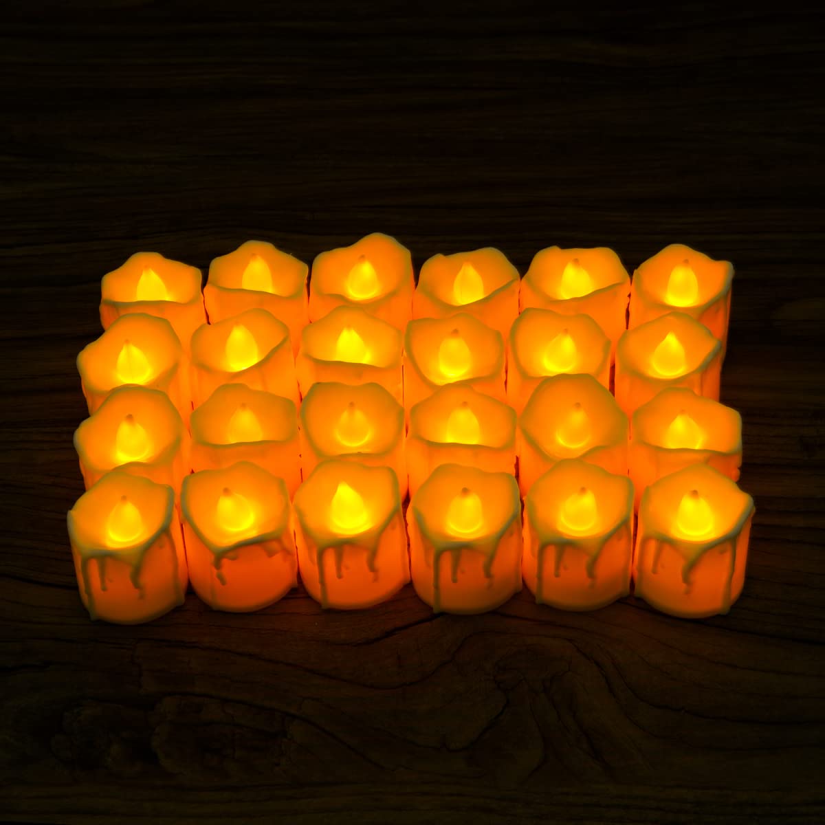 Urbane Home LED Candles for Home Decoration |Battey Operated |Flameless Yellow Light |Safe & Easy to Maintain |Diwali Lights for Home Decoration|B0-001,Pack of 24,(White)