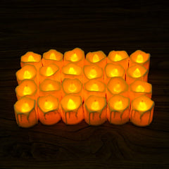 Urbane Home LED Candles for Home Decoration |Battey Operated |Flameless Yellow Light |Safe & Easy to Maintain |Diwali Lights for Home Decoration|B0-001,Pack of 24,(White)
