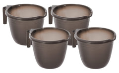Kuber Industries Plastic Bathroom Mug 1 Litre Pack of 4 (Black)-46KM0217, Standard