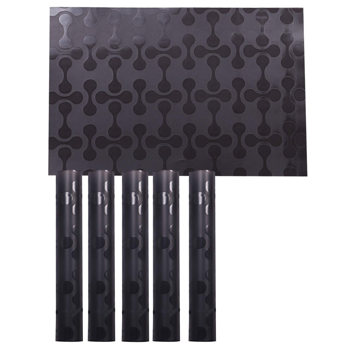 Kuber Industries Coin Design 6 Pieces PVC Dining Table Place Mats,Black-CTKTC28313