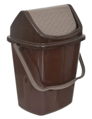 Kuber Industries Plastic Dustbin, Trashbin, Wastebin For Kitchen, Bathroom, Office Use With Swing Lid With Handle, 7 Liter- Pack of 2 (Yellow & Grey)-47KM0852