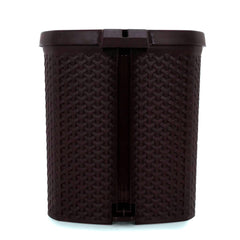 Kuber Industries Dustbin|Plastic Pedal Dustbin|Kitchen Inner Bucket Waste Paper Bin|Dustbin For Bedroom|Dustbin For office|12 Litre Dustbin (Brown)