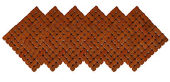 Kuber Industries Bamboo Wooden Coaster, Pan Pot Holder Heat Insulation Pad, Square 13 x 13 cm, 6 Piece Set -KI3428, Brown, Standard (NEWK20228)