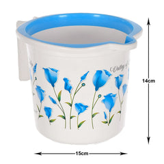 Kuber Industries Floral Print Plastic Bathroom Mug 1.5 Litre Pack of 4 (Blue & Pink)-46KM0201, Standard