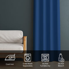Urbane Home Polyester Decorative 5 Feet Window Curtain Darkening Blackout|Drapes Curtain With 8 Eyelet For Home & Office (Blue)