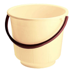 Kuber Industries 2 Pieces Unbreakable Strong Plastic Bathroom Bucket 13 LTR (Cream) -CTKTC037896