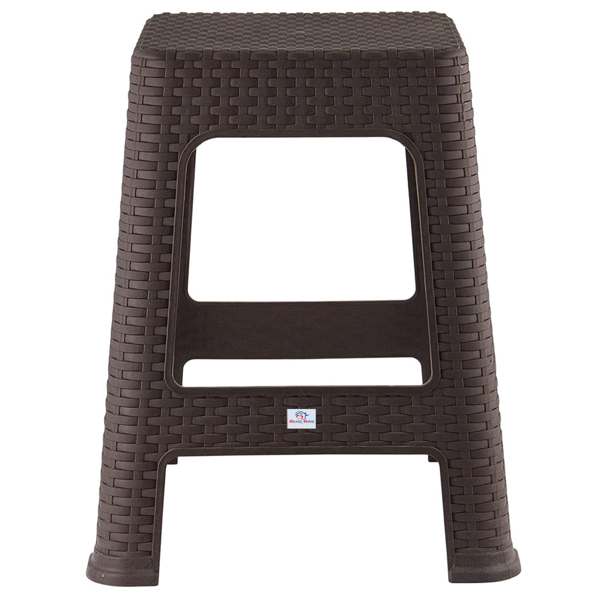 Kuber Industries Heart Home Plastic Sitting Stool for Bedroom, Kitchen, Living Room, Office Use (Brown)-46Hh0520, Standard