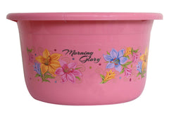 Kuber Industries Bath Tub/Washing Tub|Flower Print & Unbreakable Plastic|Multipurpose, Size 45 x 45 x 25 CM, Capicity 25 LTR (Pink)