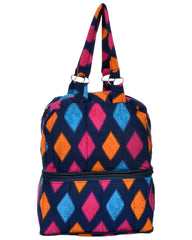 Heart Home Navajo Pattern Everday Use Women Bag for Travel: Shopping: School: Work (Blue)-50HH01148