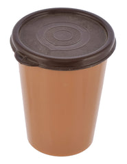 Heart Home Food Grade, Leakproof Plastic Everyday Glass,Tumbler with Lid, 300ml- Set of 3 (Brown & Coffee & Grey)-HS43HEARTH25684