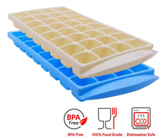 Kuber Industries 32 Cubes Plastic Unbreakable Virgin Plastic Ice Cube Tray (Set of 6,Multi)-KUDMART3220