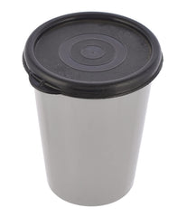 Heart Home Food Grade, Leakproof Plastic Everyday Glass,Tumbler with Lid, 300ml- Set of 4 (Grey)-HS43HEARTH25668