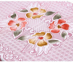 Kuber Industries Cloth Net Center Table Cover|Size 152 x 102 x 1 CM (Pink) Rectangular,Cotton,Standard