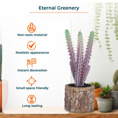 Kuber Industries Artificial Plants for Home Décor|Natural Looking Indoor Fake Plants with Pot|Artificial Flowers for Decoration (Lavender)