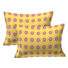 Kuber Industries Fitted Double Bedsheet|Elastic 130 GSM Polycotton King Printed Double Bedsheet with 2 Pillow Covers, 90x37 Inch (Rust)