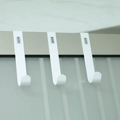 Kuber Industries Cloth Hanger|Wall Mounted Towel Hanger|Multipurpose Cloth & Towel Holder|Iron Spray Material|Easy Installation|Interchangeable Over The Door Hook | Pack of 6 |White