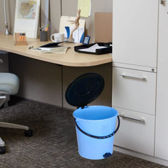 Kuber Industries Pedal Dustbin|Plastic Pedal Dustbin|Kitchen Waste Paper Bin|Dustbin For Bedroom|5 Liter Dustbin|Pack of 2 (Sky Blue)