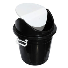 Kuber Industries Plastic Swing Lid Garbage Waste Dustbin for Home, Office, Factory, 30 litres, Large Size (Black) -CTKTC43177, Standard