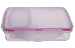Kuber Industries Model-401 Unbreakable Plastic Medium Airtight Leakproof Transparent Lunch Box/Tiffin (Pink)-KUBMART1309